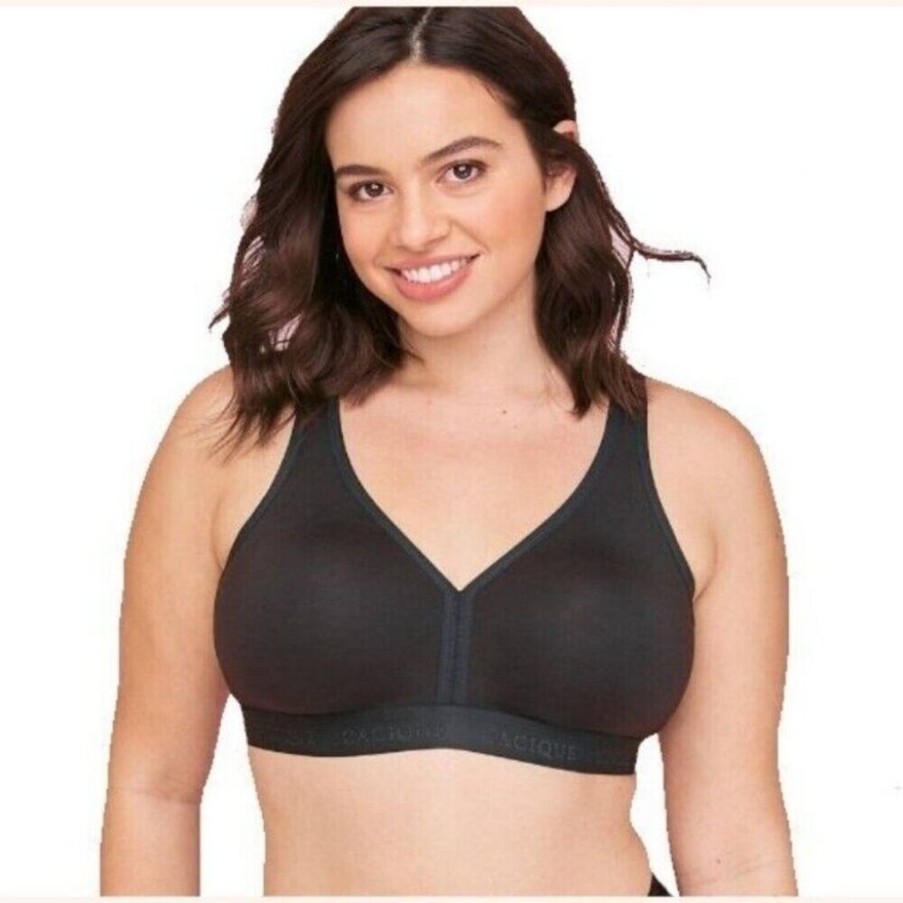 Cacique Lane Bryant Womens Bra Cotton Unlined No Wire Size 38F Black